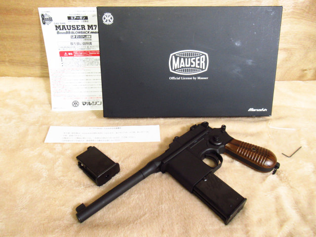 動作確認済 マルシン モーゼル M712 6mm BB ブローバック ブラック ヘビーウェイト ロング ＆ ショートマガジン ガスガン